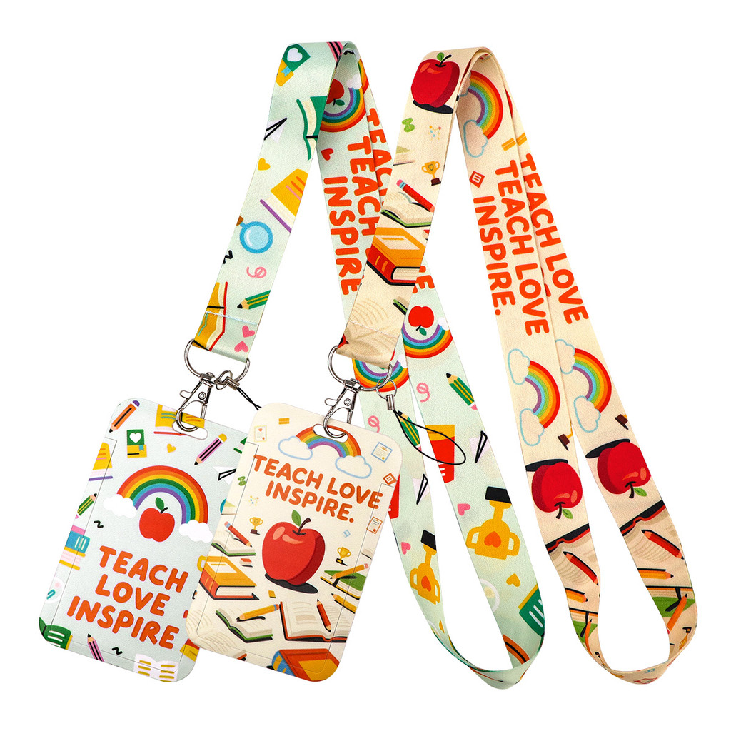 Apple Credential Holder School Lanyards for Key Neck Strap For Card Badge Gym Keychain Keyring Acces