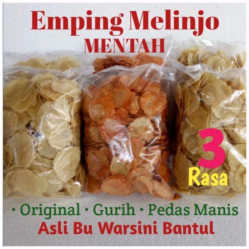 

EMPING MELINJO 1 KG MENTAH ASLI BANTUL | 4 RASA ORIGINAL GURIH PEDAS MANIS TIPIS KUALITAS SUPER
