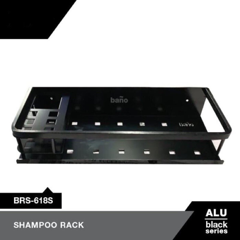 

RAK TEMPAT SABUN SHAMPOO SIKAT GIGI ODOL KAMAR MANDI ALUMINIUM HITAM