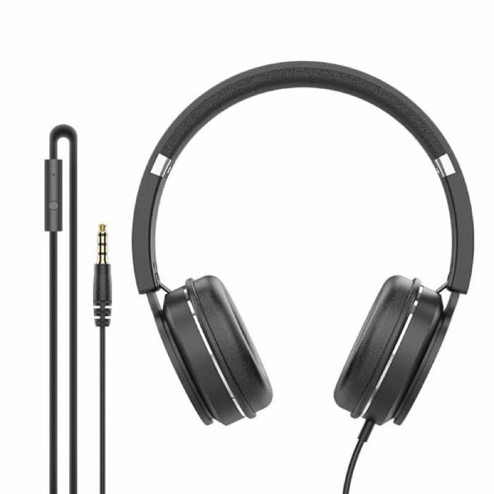 HEADSET - HANDSFREE - HF BANDO LOG ON HEAR ON 5 + MIC Bass Earphones - HITAM