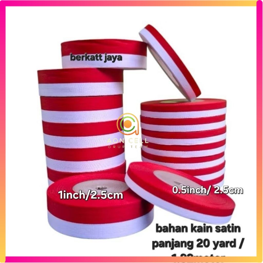 

Pita Roll Bendera kain Merah Putih Kemerdekaan 20 yard / pita merah putih 20 yard