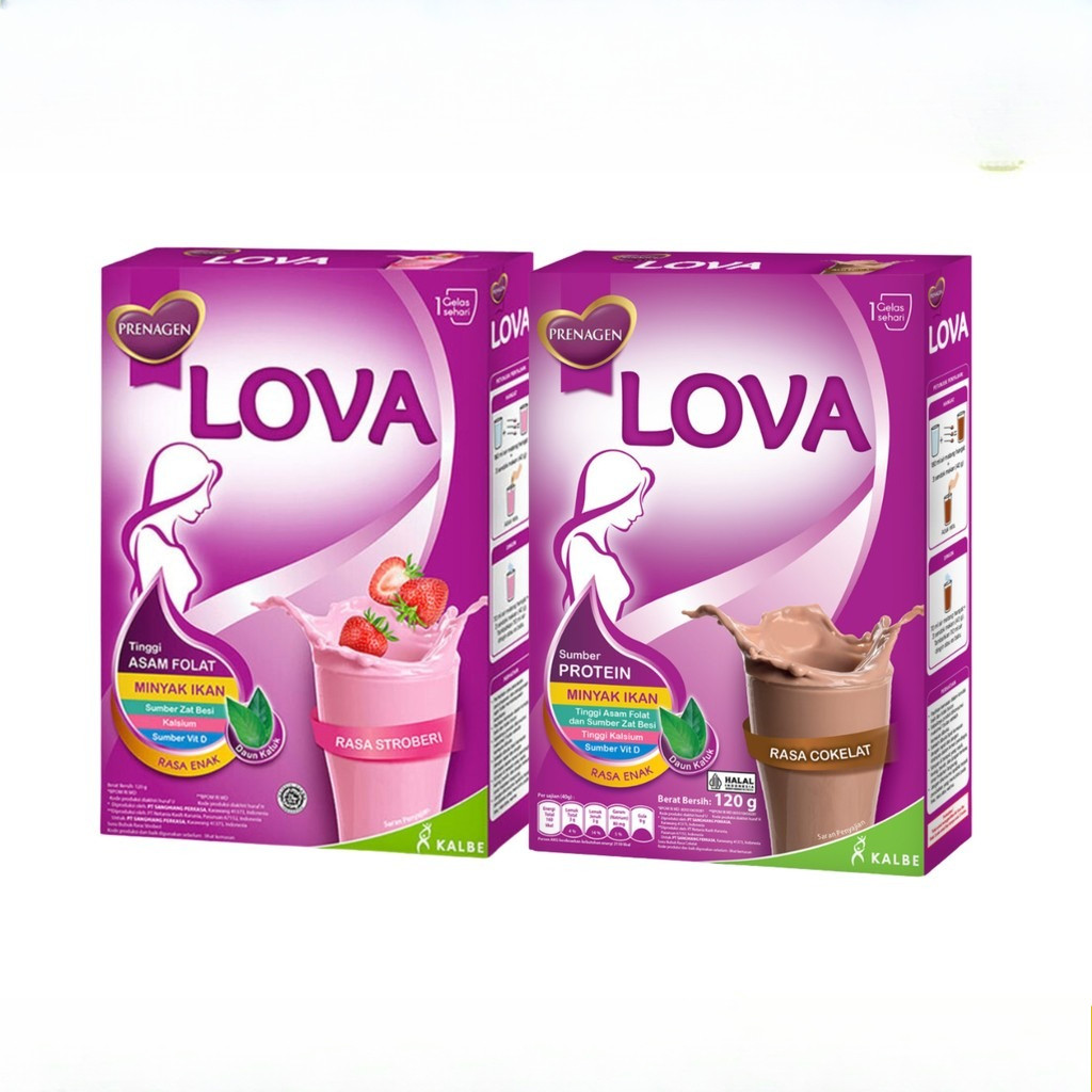 Prenagen lova Ibu Hamil 120gr Susu Rasa Coklat Dan Strawberry Promil Menyusui Lovamil Baby Jam