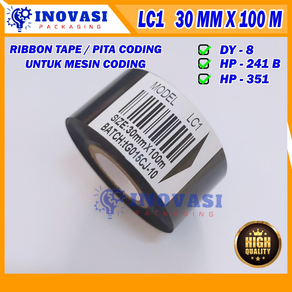 

Ribbon Tape 30 mm x 100 m LC1 Pita coding Tinta cetak expired date