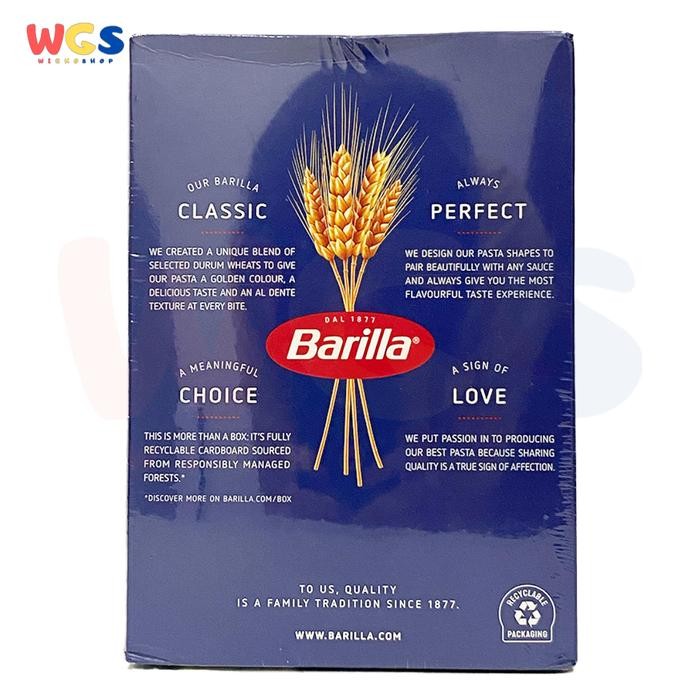 

Barilla Farfalle No.65 Pasta 500g – Pasta Bentuk Pita Kupu dari Gandum Durum Italia Asli