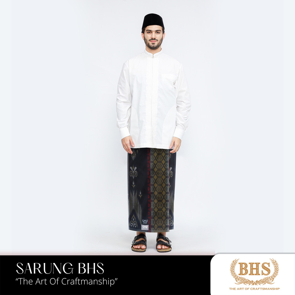 BHS Sarung Classic Silver Motif C45 DKA Black Series