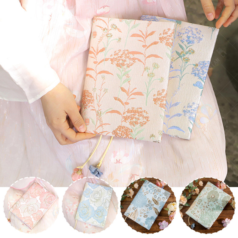 

A5 Rose Flower Paperback Book Cover Protector Sleeve for Softcover Decor Floral Fabric Soft Flower Cloth Travel Sleeves Cover