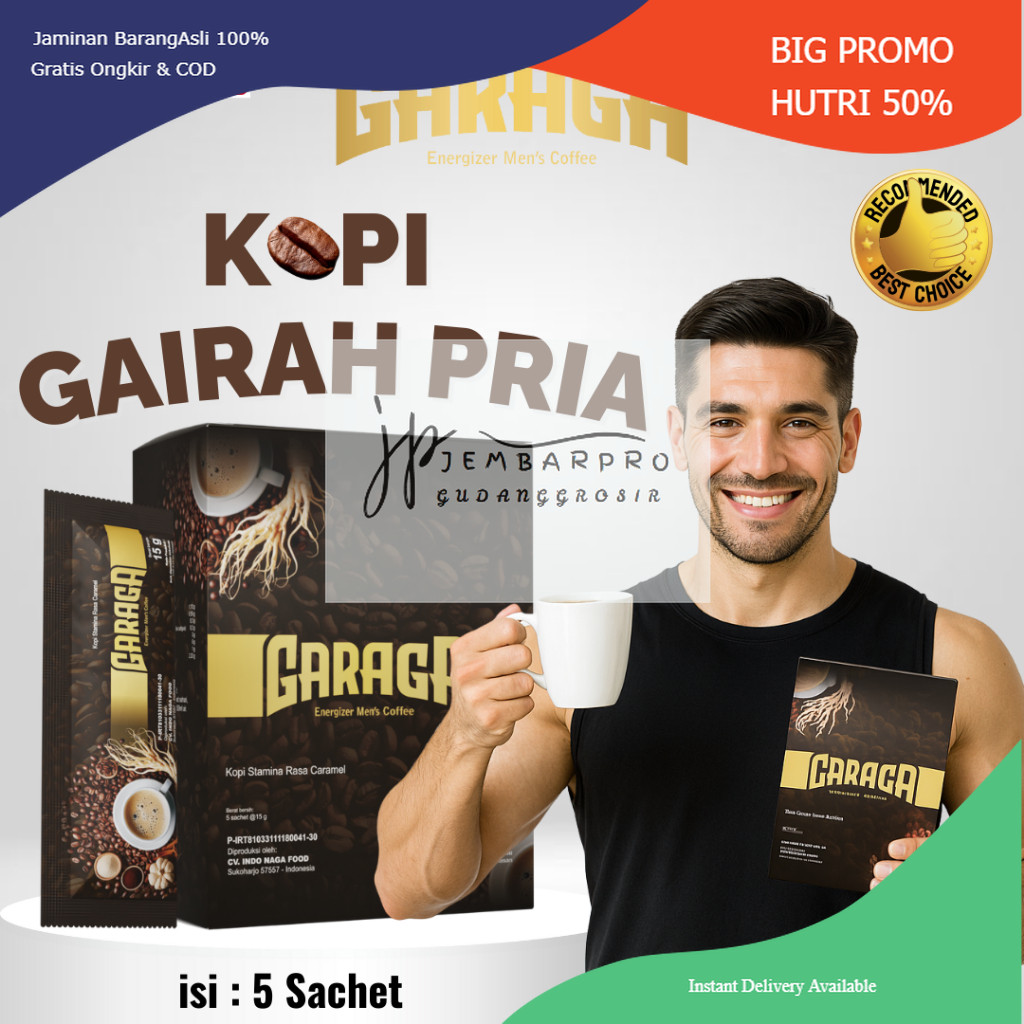 

Kopi Garaga Original Penambah Stamina Pria Serbuk Kopi Extra Ginseng Peru BPOM