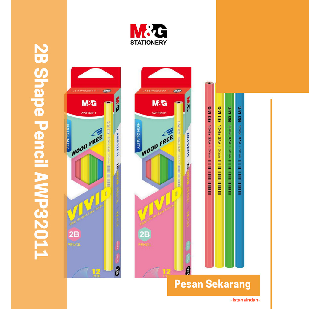 

M&G Vivid 2B Woodfree Hex shape pencil AWP32011