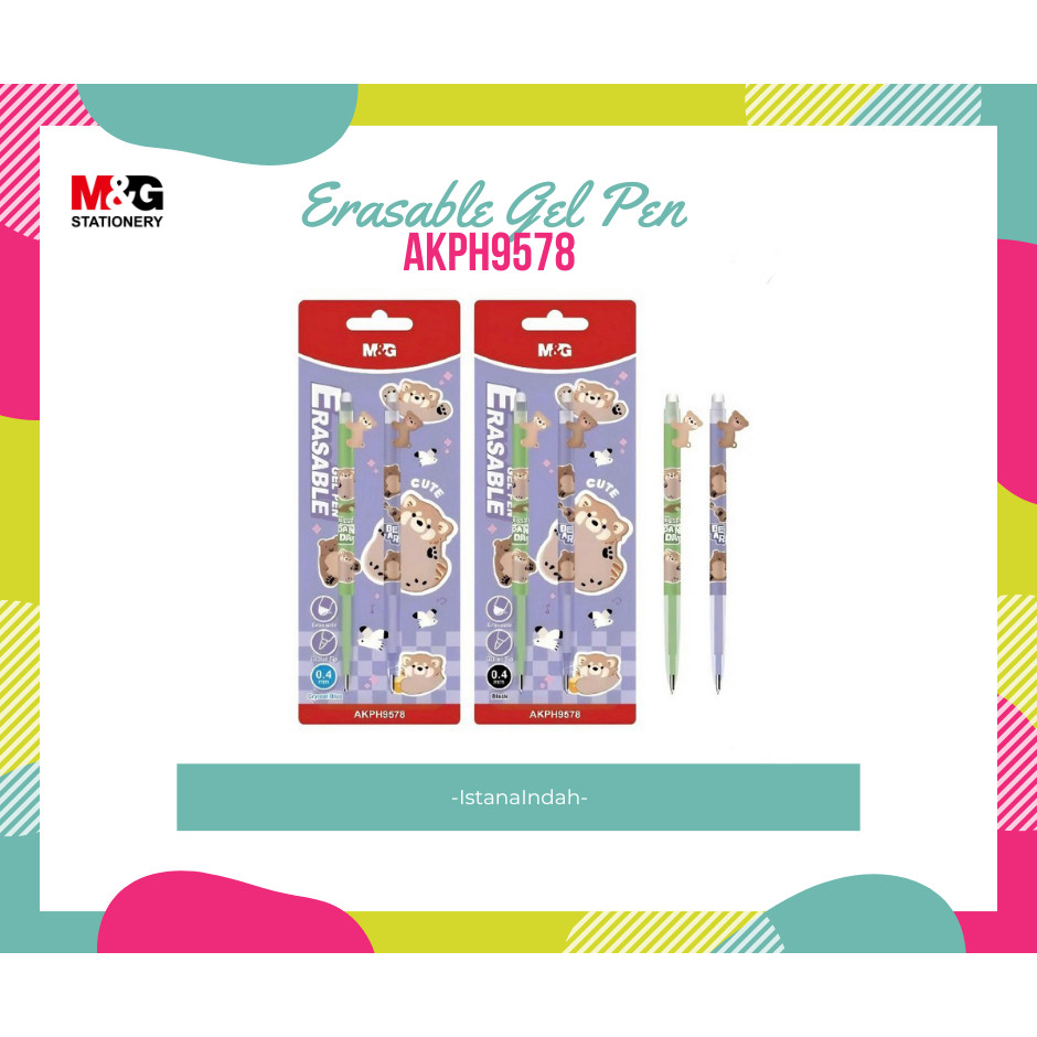 

M&G Erasable Gel Pen 0.4mm Motif Cute AKPH9578 - Pulpen bisa dihapus