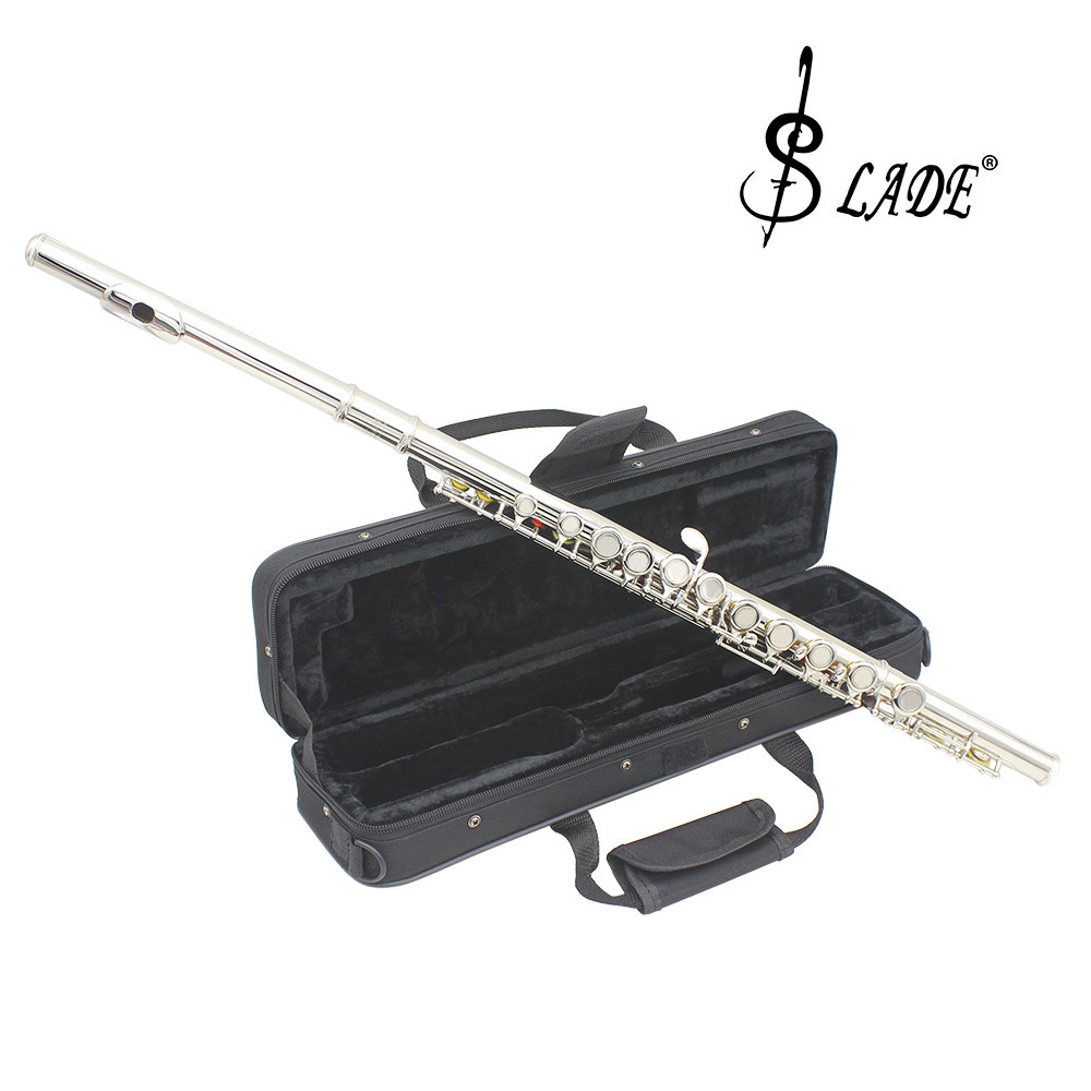 SLADE 16 Closed Open Holes C Key Professional Transverse Flute Concert Musical Instrument with Box C