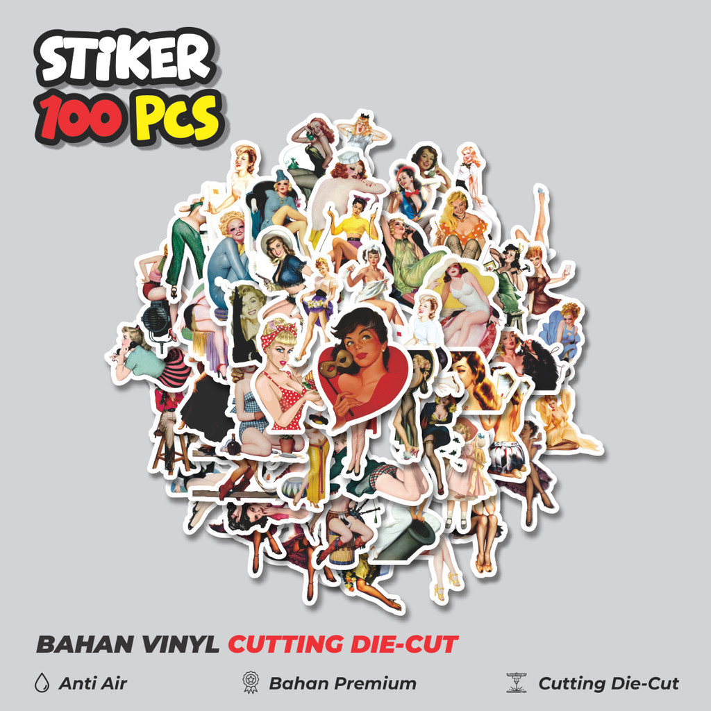 

Terbaru! 50 pcs Stiker Fashion Series Classic Vintage Girls V2 [Seri Mode Klasik Vintage Gadis] Dekorasi Lucu Kreatif untuk Notebook, Skateboard, HP