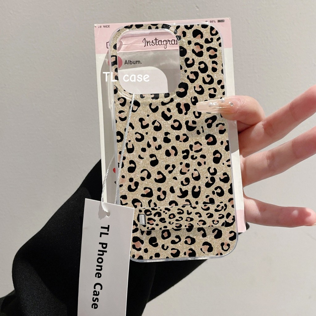 case OPPOrealme Motif macan tutul dengan dudukan Casing ponsel cocok untuk OPPOrealme 5/realme5S REA