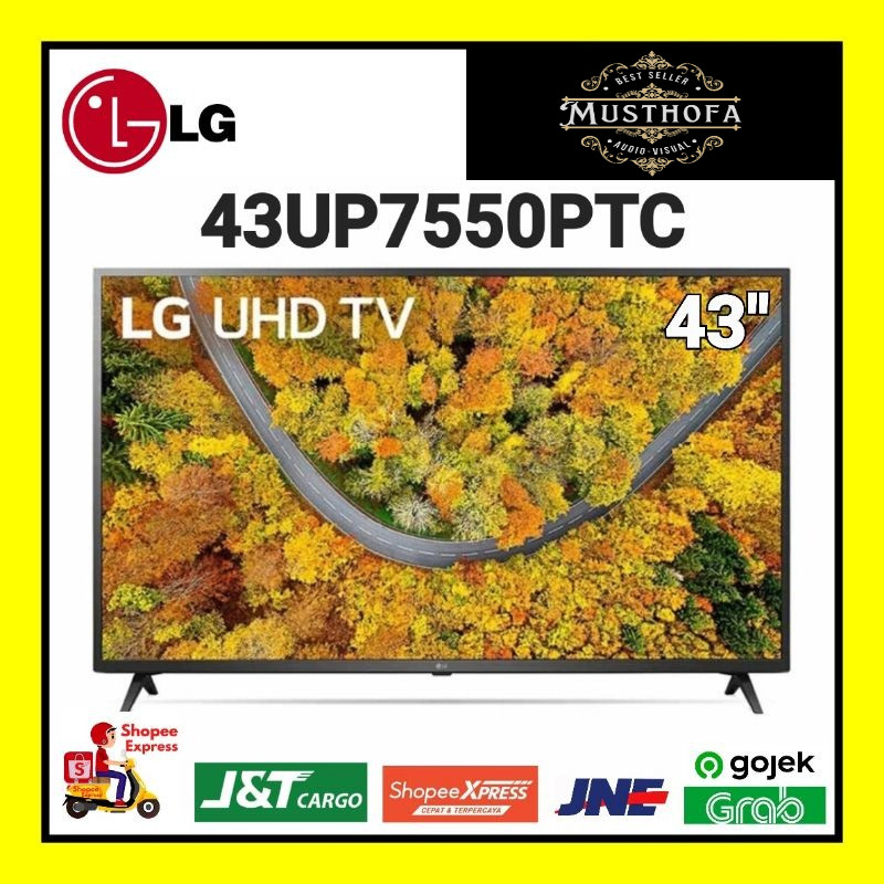 LG 43UP7550 TV 43 Inch UP75 Series, 4K Active HDR Smart AI ThinQ 43UP7550PTC