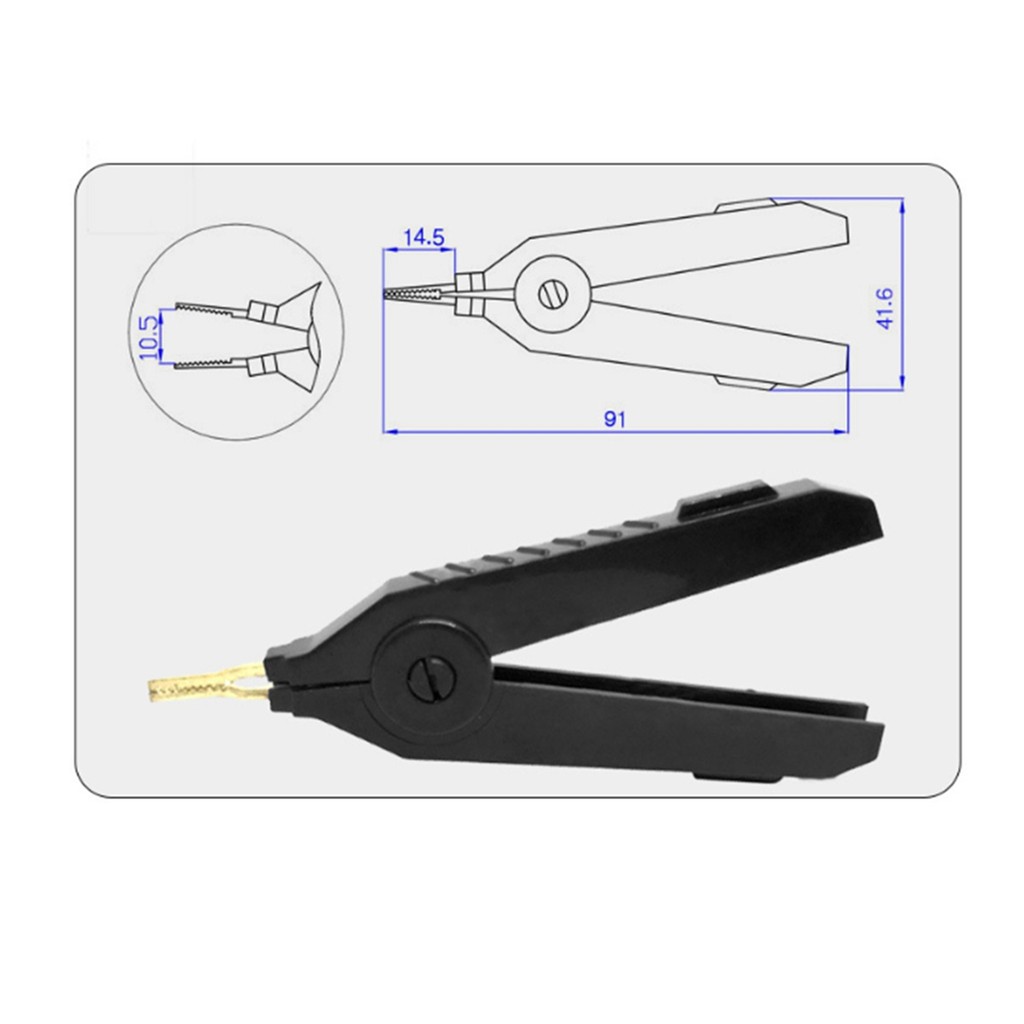 

New 2Pcs/Set LCR-Plated Copper Alligator Clip Kelvin Four Clip Duckbill Clips