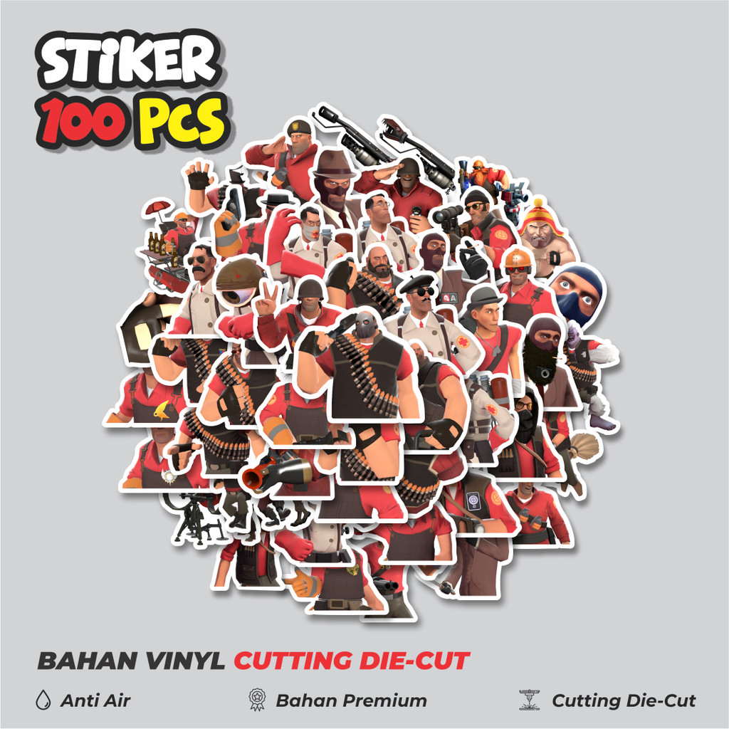 

Terbaru! 50 pcs Stiker Game Series Team Fortres Character V10 Dekorasi Lucu Kreatif untuk Notebook, Skateboard, HP
