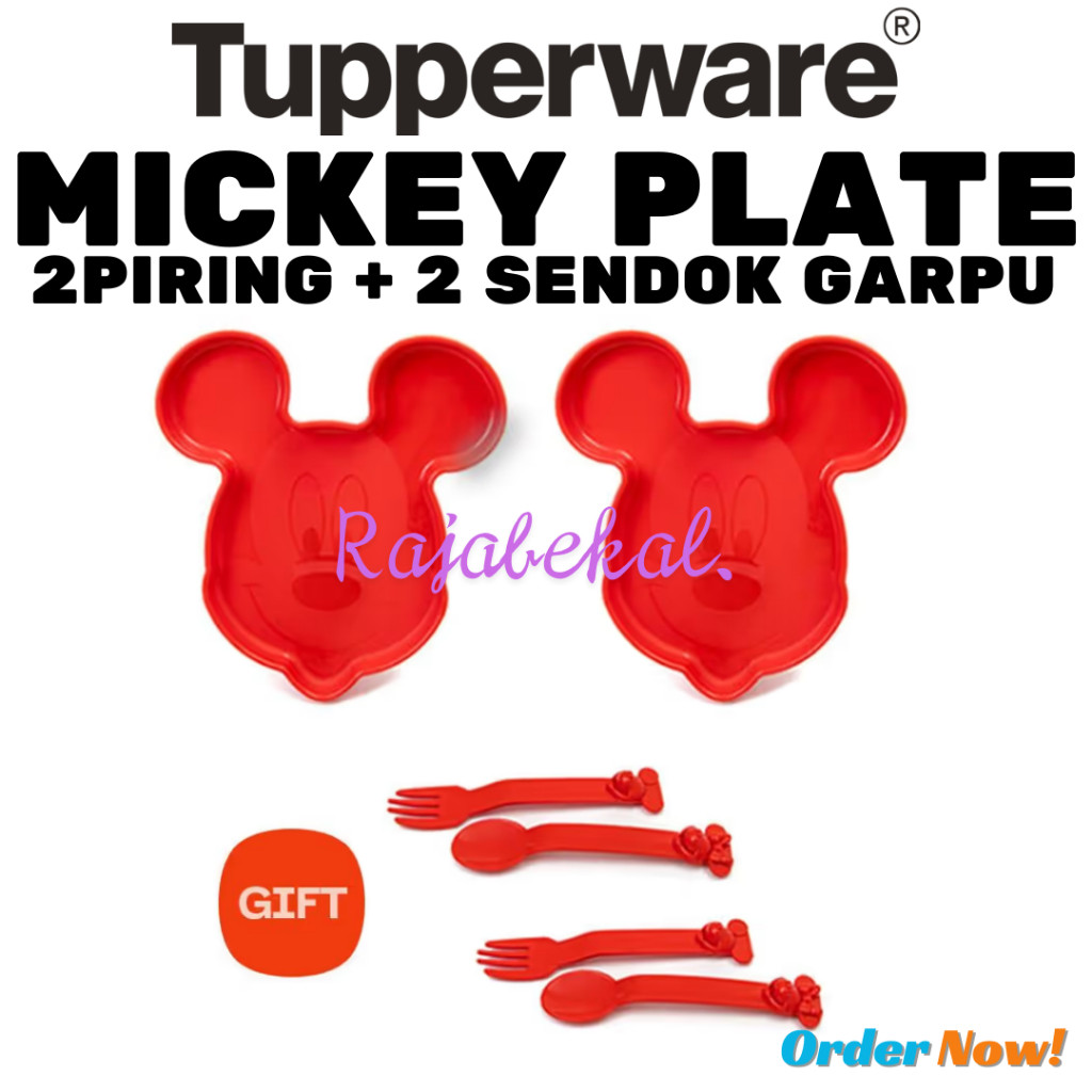 [BIG SALE] PROMO Tupperware  Mickey Plate free Cutlery