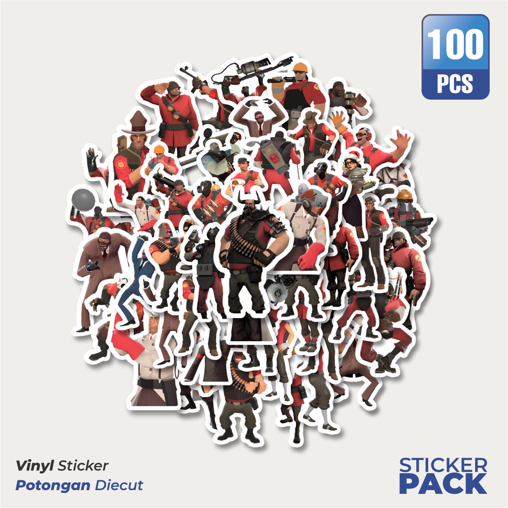 

100 PCS STIKER Stiker Game Series Team Fortres Character V1 Waterproof Aesthetic- Untuk Laptop, Motor, dan Helm - Paper Stationery Pack