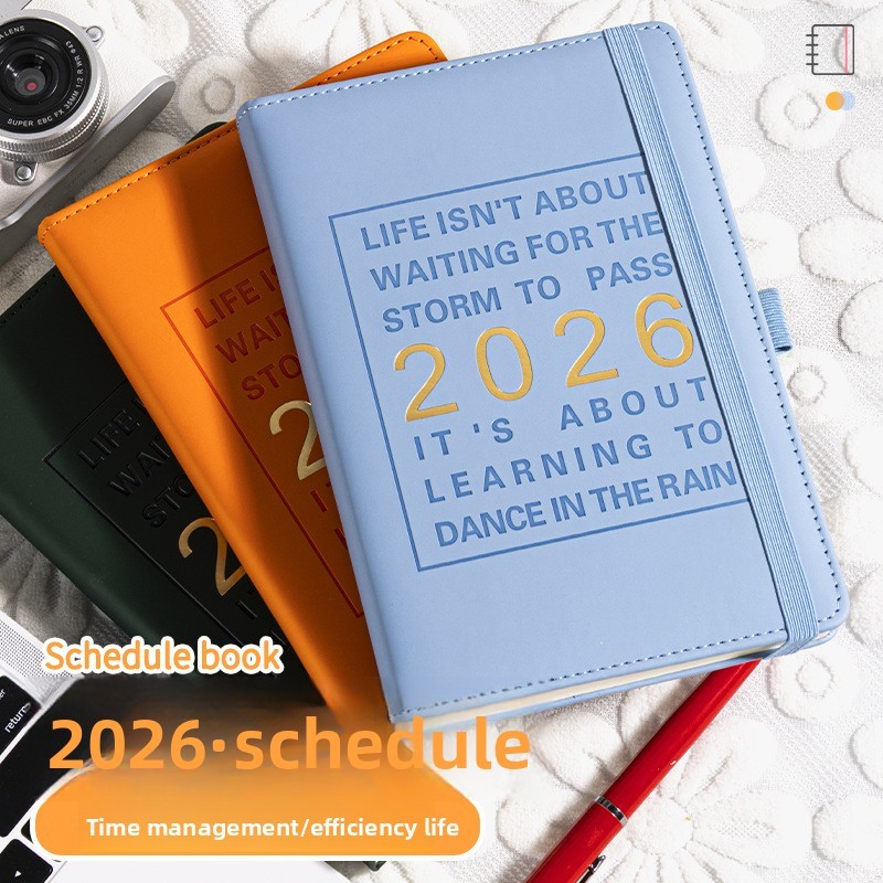 

2026 New Schedule Book Cross border English Calendar Notebook Daily Plan Record Efficiency Manual Notebook