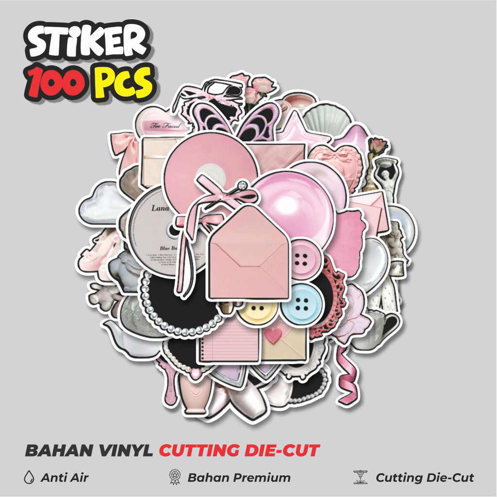 

Terbaru! 50 pcs Stiker Coquette Retro Aesthetic Mix 1 Dekorasi Lucu Kreatif untuk Notebook, Skateboard, HP