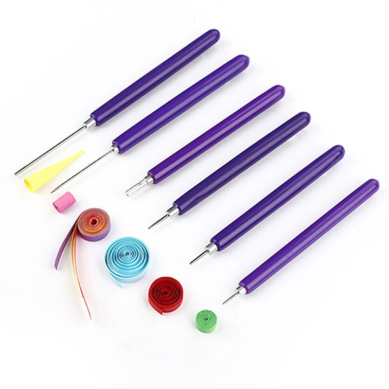 

Paper Quilling Tools Slotted Kit Handmade Rolling Curling Quilling Needle Pen for Art Crafting DIY Cardmaking Project 6pcs