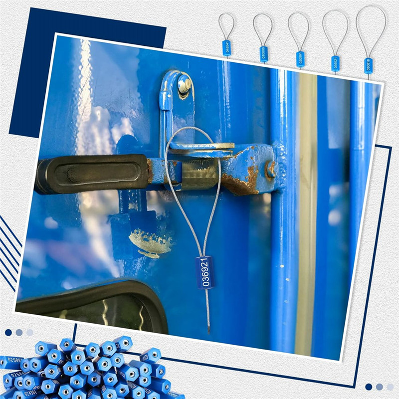 

AB66-100 Pcs Steel Security Cable Seals 11.8 Inch Numbered Anti Tamper Shipping Seal Disposable Self Locking Numbered Tag