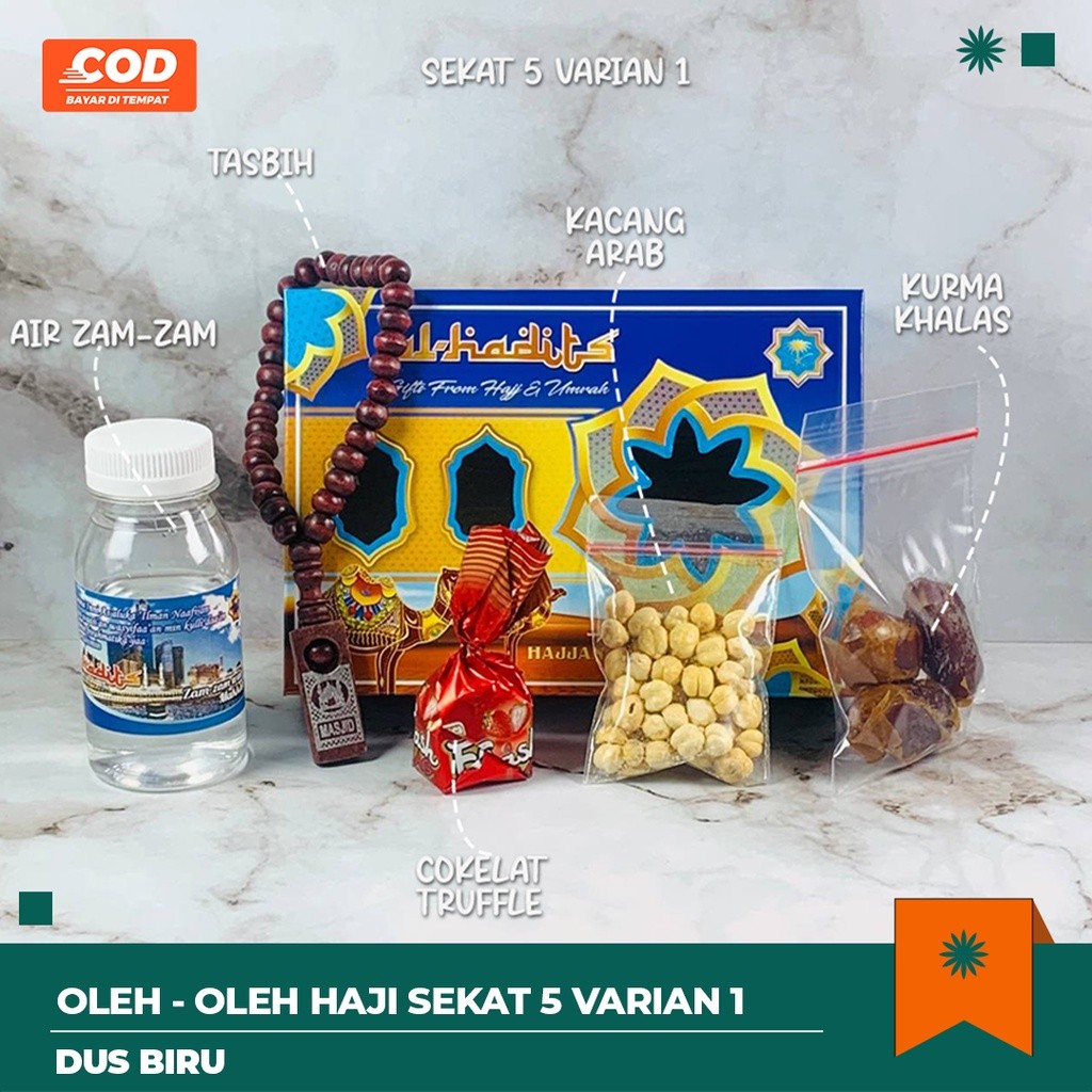 

PAKET OLEH OLEH SEKAT 5 ZAMZAM KHALAS COKLAT KACANG ARAB TASBIH VARIAN 1 PREMIUM