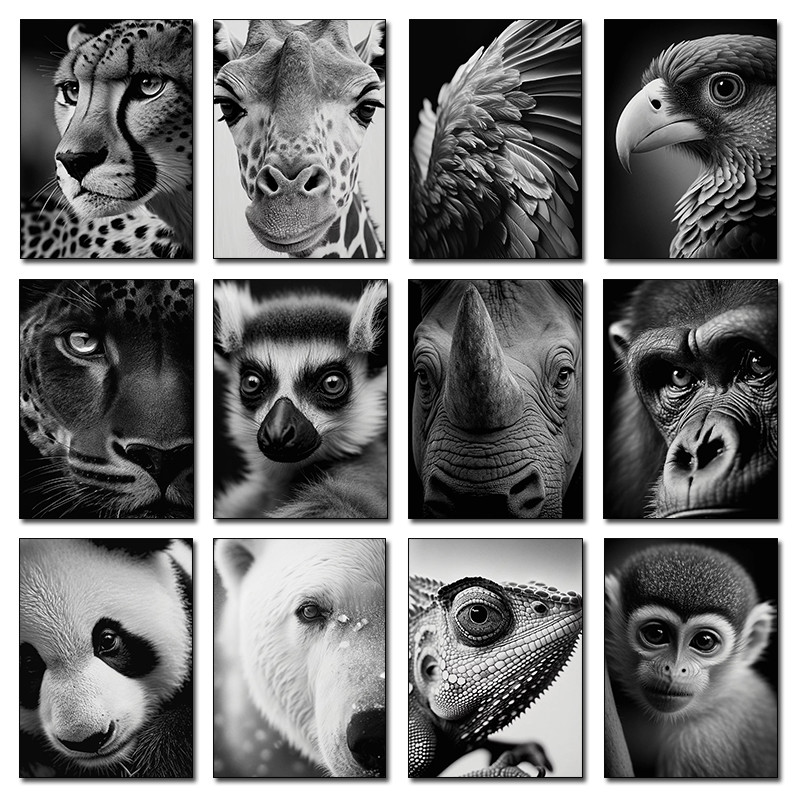 

Wildlife Animals Photography Posters Animal Close-Up Lizard Reptile Exotic Bird Canvas Painting Wall Art Picture Home Room Decor