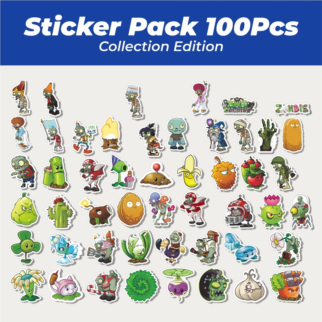 

Hot Stiker Game Series PLANT vs ZOMBIE Character Mix 8 Lucu Anti Air Stikers Berperekat Waterproof Sticker Decal Buat Motor Helm Buku Journal Koper Casing HP Laptop Botol Minum