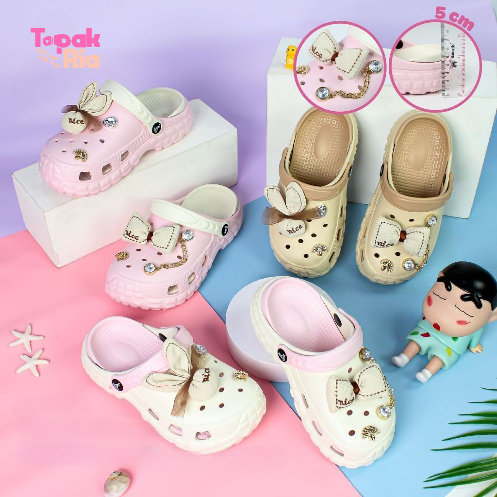 Sandal Baim Anak Perempuan Motif Pita Lucu EVA Rubber Empuk Tidak Bau Import 801-E Balance