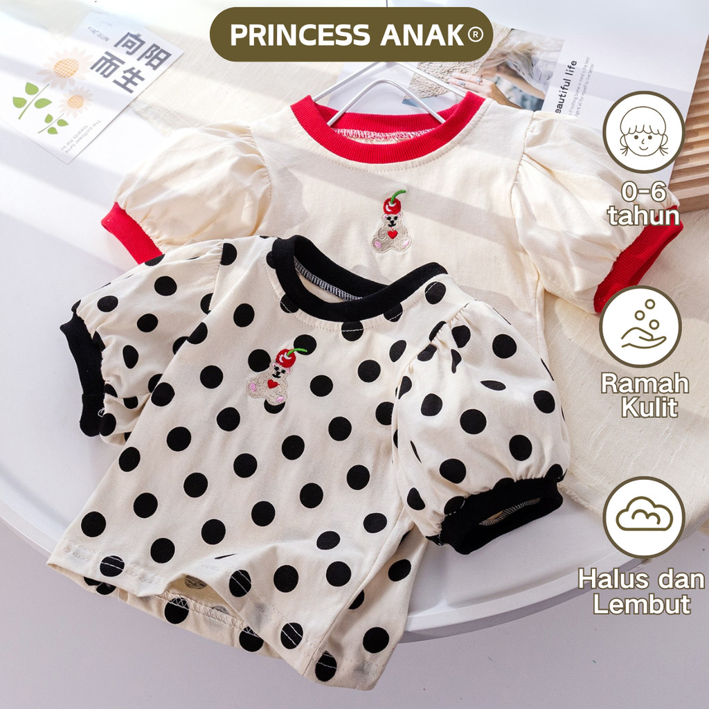 [PRINCESS Anak]   0-6 Tahun kaos anak perempuan Blouse Baju Anak Perempuan Katun Kids Santai Atasan 