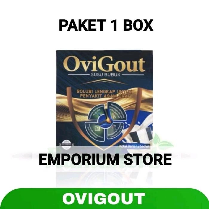 

PAKET 1 BOX OVIGOUT Asli ( 1 Box isi 12 Sachet ) Susu Buat Asam Urat Sendi Kolesterol Original Import USA Asli