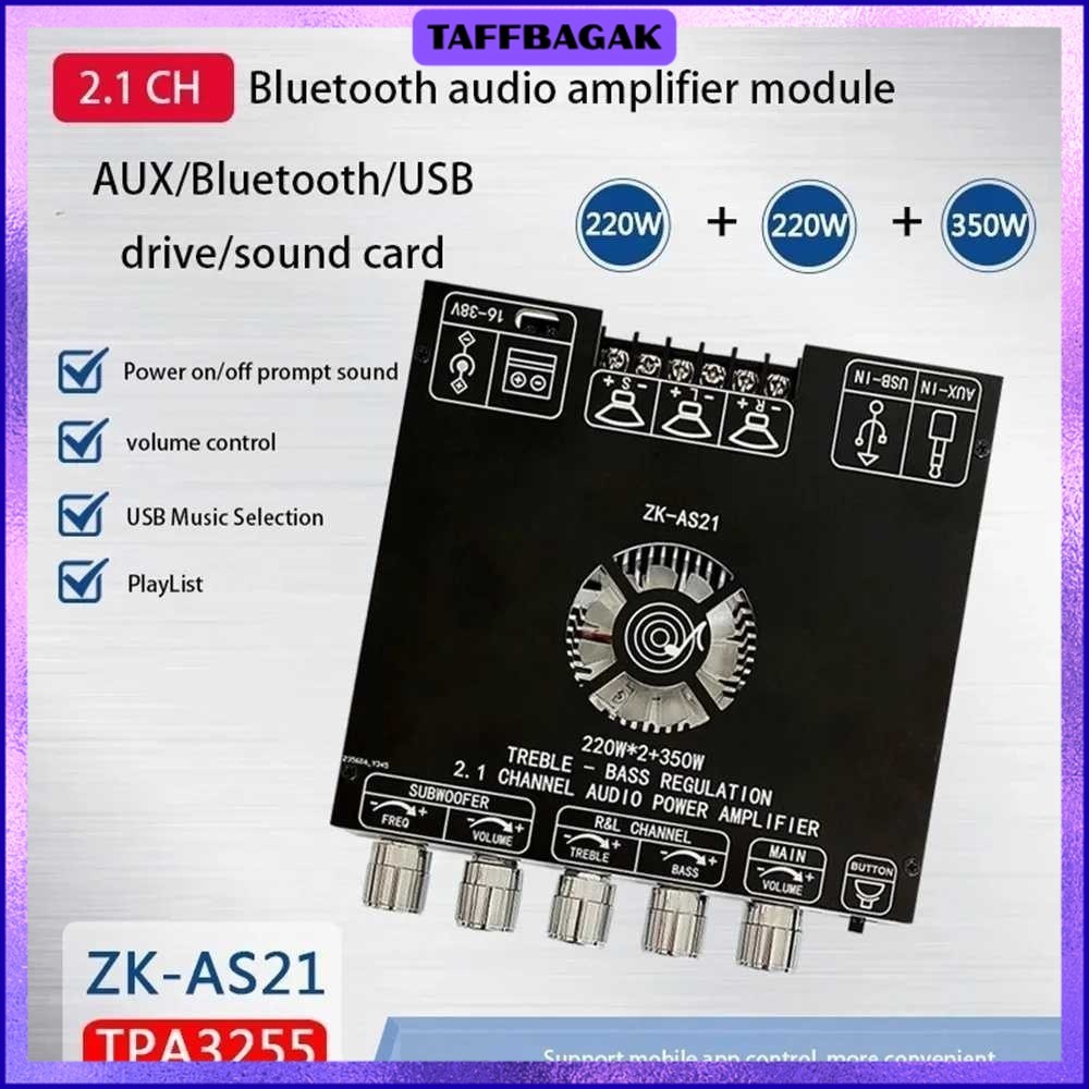 Amplifier Board Audio Bluetooth USB 2.1 Channel DIY - ZK-AS21
