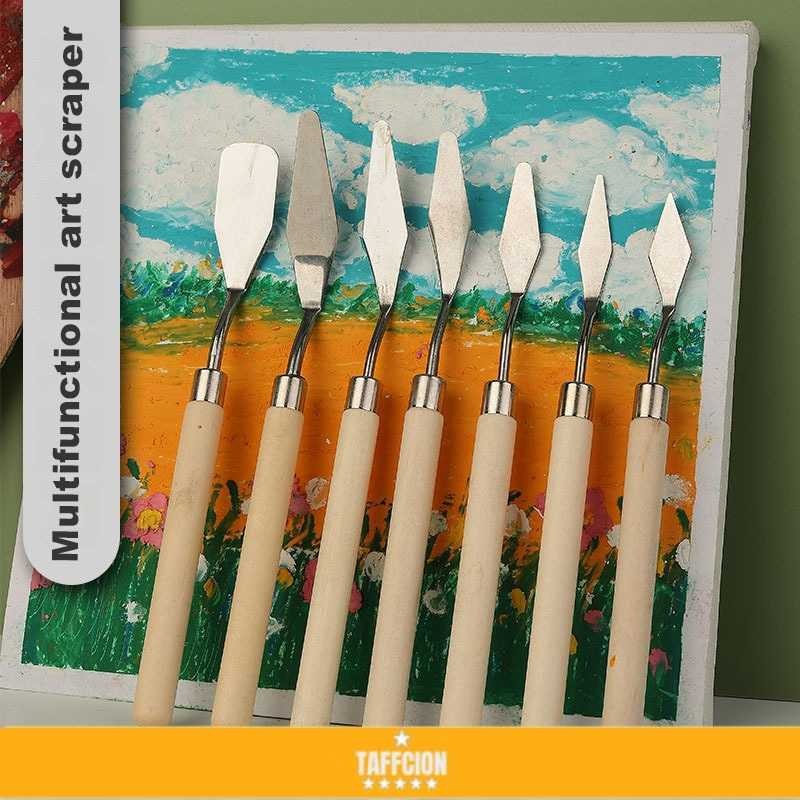 

JOWOART Pisau Palet Lukis Cat Akrilik Painting Scraper Knife 7 PCS - JW7