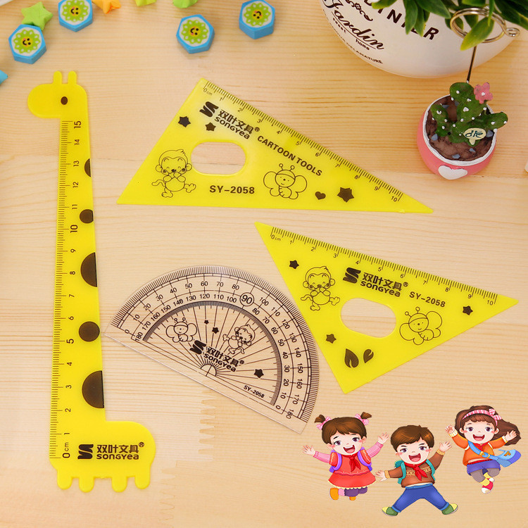 

PENGGARIS PLASTIK 1 SET 4 MODEL BENTUK HEWAN JERAPAH KARTUN LUCU 15CM GIRAFFE RULER