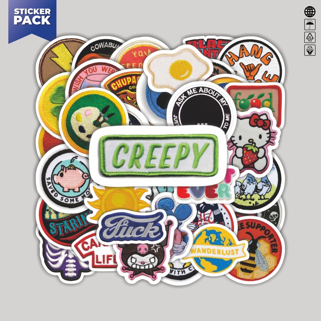 

[100PCS]Stiker Pack Stiker Patch V8 Aesthetic Vinyl Anti Air Dekorasi Sticker Laptop Buku Journal Koper Helm Casing HP Gitar Helm Skateboard