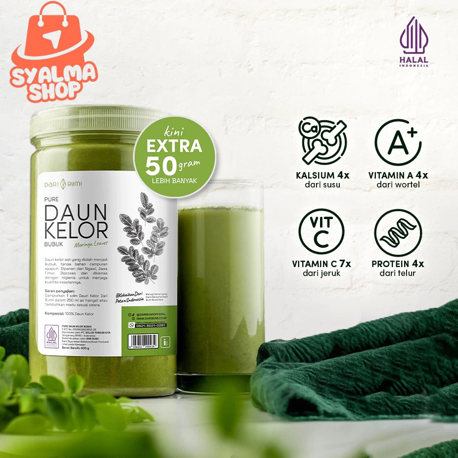 

Dari Bumi Daun Kelor Moringa Bubuk Premium Pure Organic 450gram