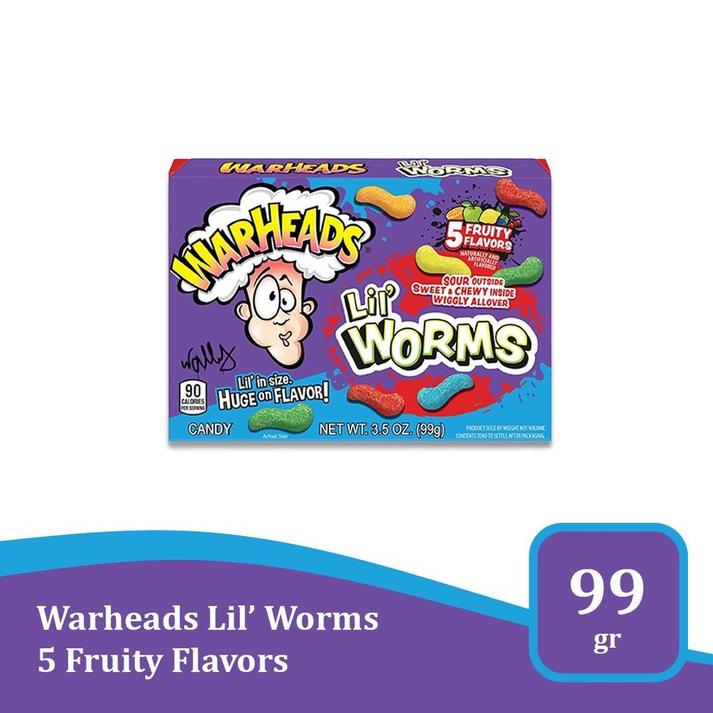 

Warheads Lil Worms 3.5 oz - permen kenyal import USA