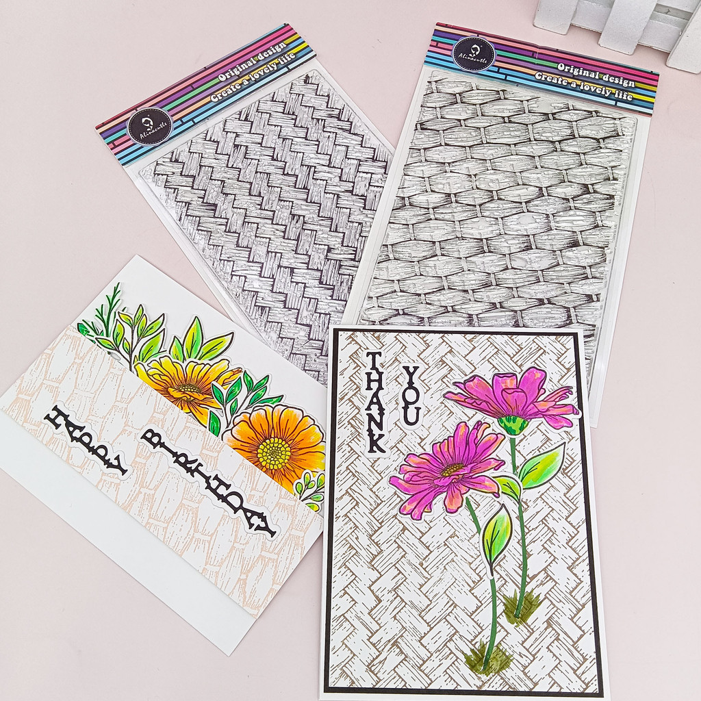 

Alinacutle 2pcs Clear Stamps Texture Background Scrapbooking Card Album Paper Craft Rubber Transparent Silicon Stamps