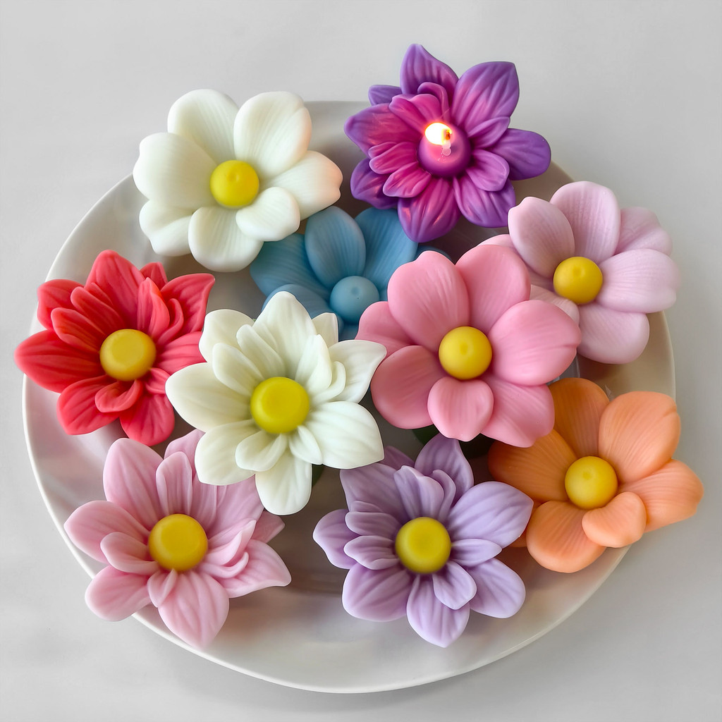 

Flower Aromatherapy Candle Silicone Mold DIY Handmade Soap Crafts Plaster Silicone Mould Chocolate Cake Decoration Baking Mold