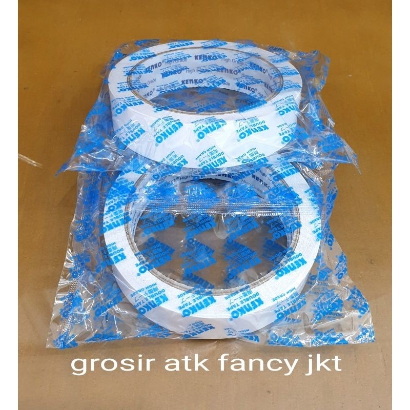 

( 12 Buah ) Double Sided Tape Perekat 2 Sisi KENKO 24 mm x 15 yard ( 1 inch ) Blue core