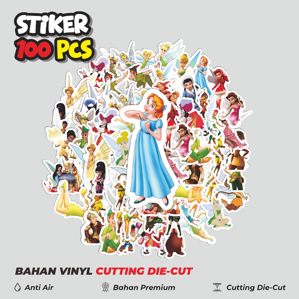

Terbaru! 50 pcs Stiker Tinker Bell V2 Dekorasi Lucu Kreatif untuk Notebook, Skateboard, HP