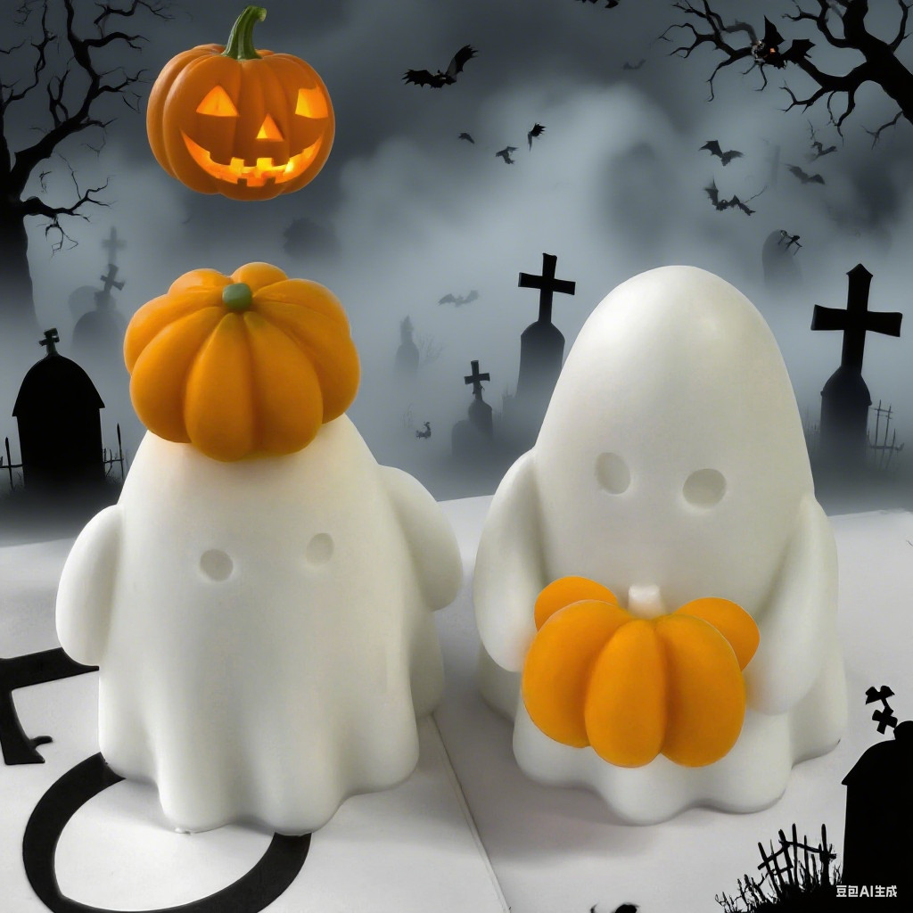 

Halloween Ghost Candle Silicone Mold DIY Pumpkin Ghost Decorations Plaster Mould for Spooky Party Decor and Handmade Gifts