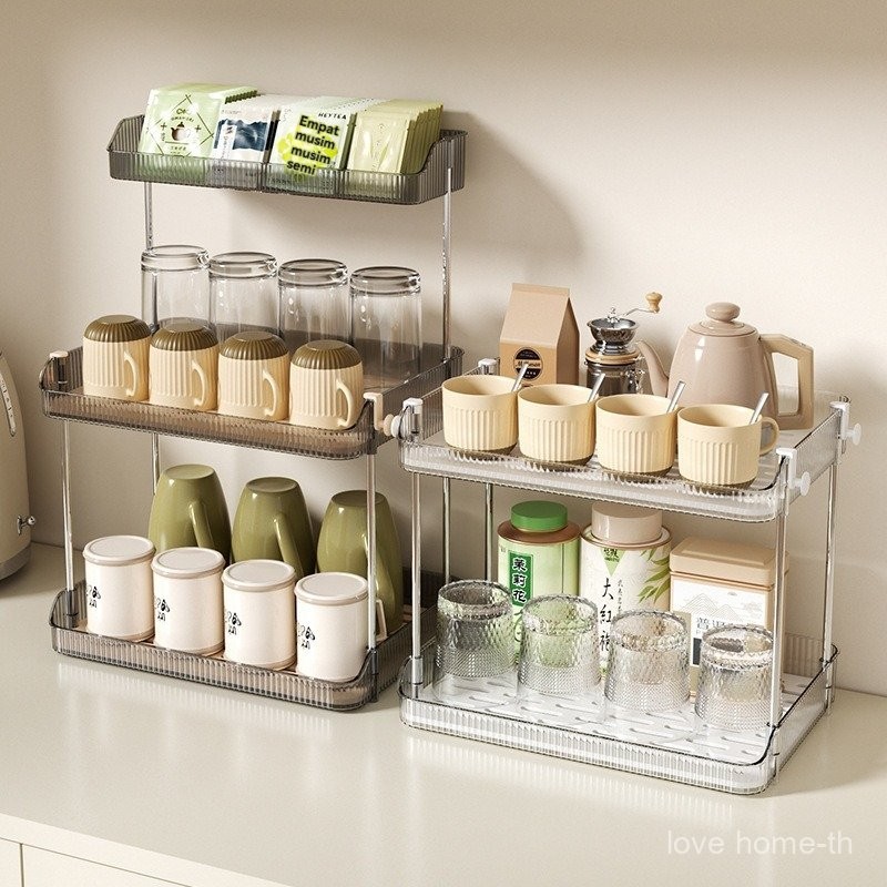 Rak Cangkir Rak susun Serbaguna rak bumbu/Rak Aqua Gelas Estetik Rak Serbaguna Tempat Kosmetik Tempa