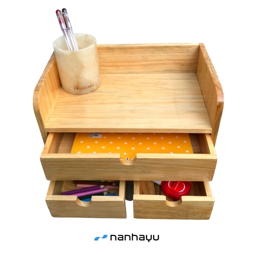 

ARFSHOP Nanhayu Wooden - Wooden Desk Organizer Drawer , Stationary Organizer, Tempat Alat Tulis Dan Buku