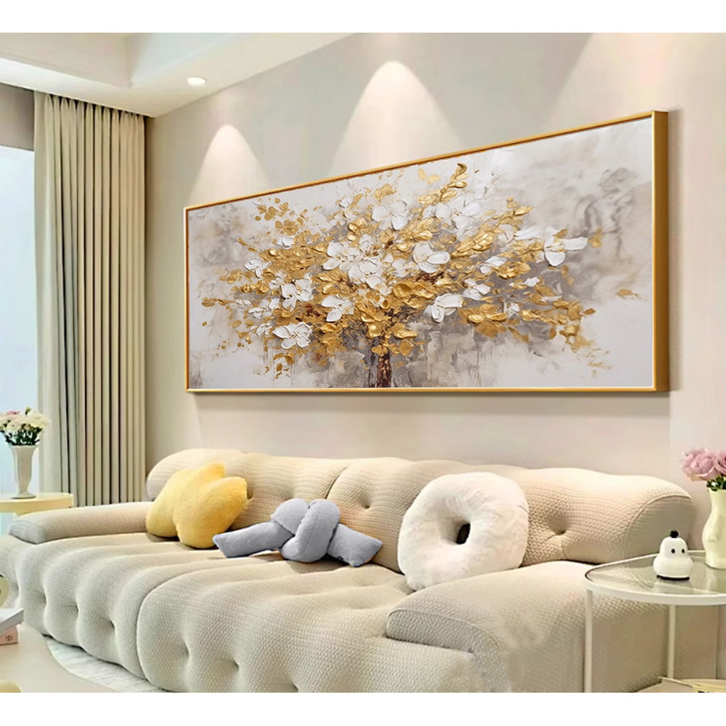 

Hand Painted Modern Floral Oil Painting on Canvas - Elegant Wall Art decor for Bedroom Decor, Textured 3D Flower Canvas Artwork