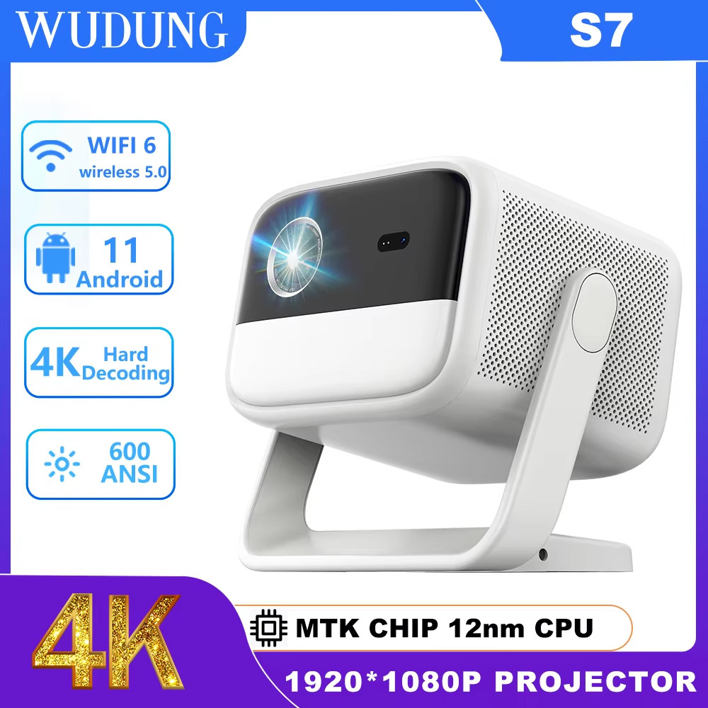 WUDUNG S7 Projector 4K Full HD1080P Cinema Android 11.0 WiFi Mini Home Theater Video DLP Projector P