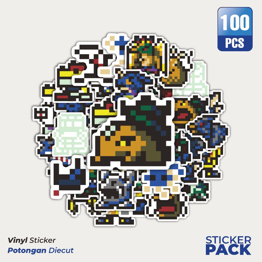 

Super Hemat! 100 PCS Stiker Pixel Digimon V13 Waterproof Aesthetic- Untuk Laptop, Motor, dan Helm - Paper Stationery Pack