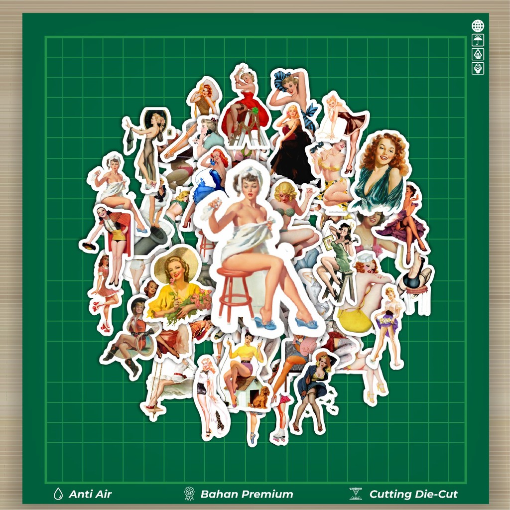 

HOT 50 PCS STIKER Stiker Vintage Retro Pinup Girls Illustration Mix 1 Stiker Fashion Cars Decal Dingin Kartu Album Custom Vinyl Anti Air- Sticker Aesthetic Buku Journal Koper Casing HP Tablet Laptop Helm Motor Botol Minum
