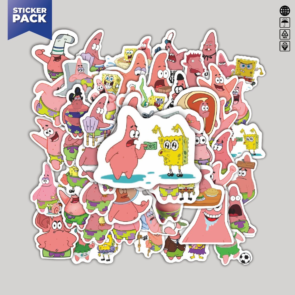

[100PCS]Stiker Pack Stiker Kartun Patrick Star V2 Aesthetic Vinyl Anti Air Dekorasi Sticker Laptop Buku Journal Koper Helm Casing HP Gitar Helm Skateboard