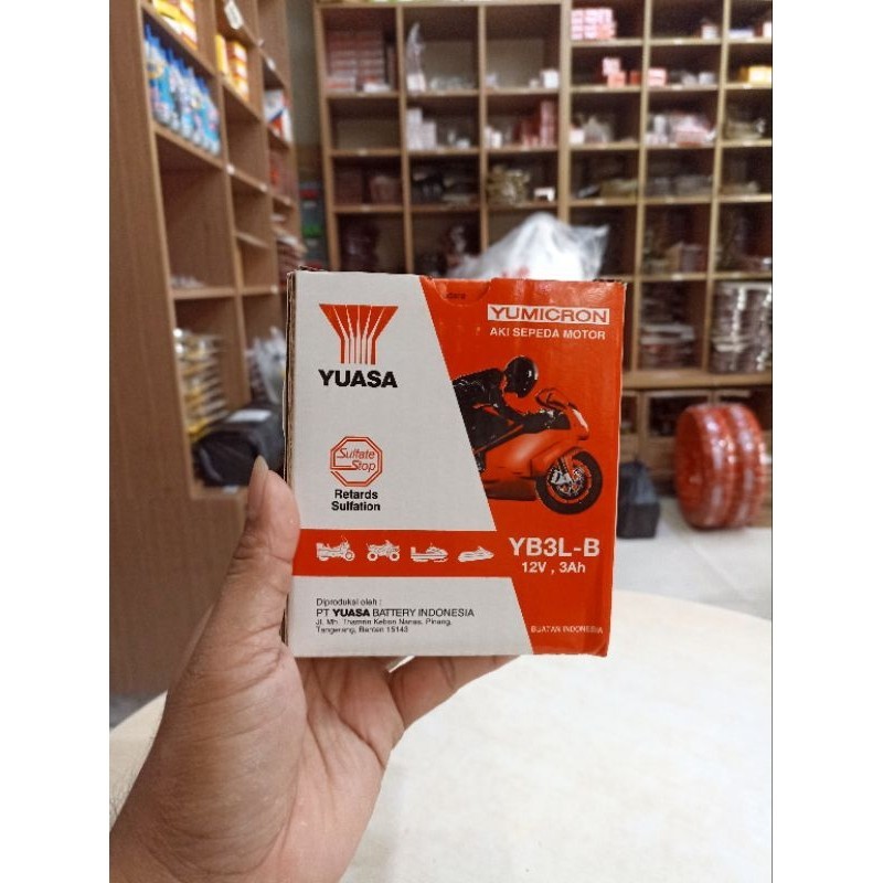 (HB) Aki Motor Yuasa YB3LB Basah Rx King Satria 2Tak 2T Hiu Lumba CB lama S90 Rxk Rxking Dll YB3L